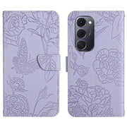 For Tecno Spark 40 Pro+ 4G Skin Feel Butterfly Embossed Flip Leather Phone Case(Purple)