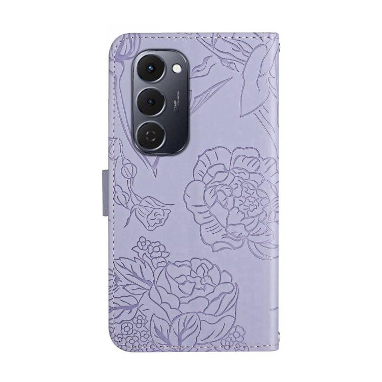 For Tecno Spark 40 Pro+ 4G Skin Feel Butterfly Embossed Flip Leather Phone Case(Purple)