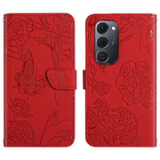 For Tecno Spark 40 Pro+ 4G Skin Feel Butterfly Embossed Flip Leather Phone Case(Red)