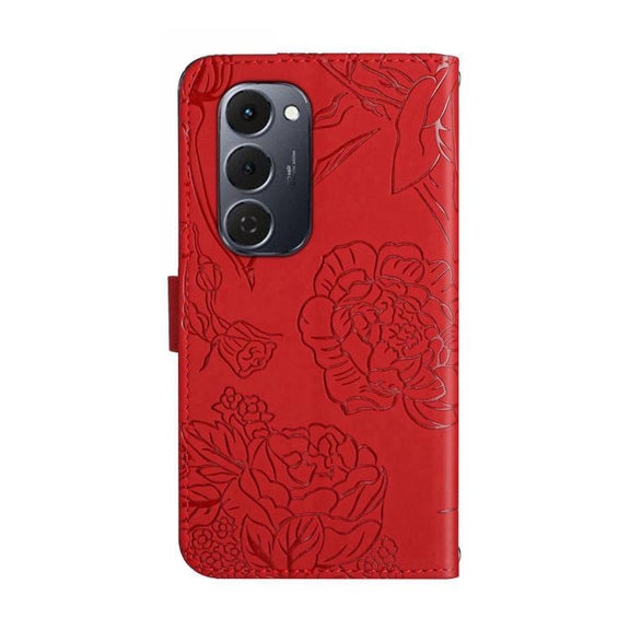 For Tecno Spark 40 Pro+ 4G Skin Feel Butterfly Embossed Flip Leather Phone Case(Red)