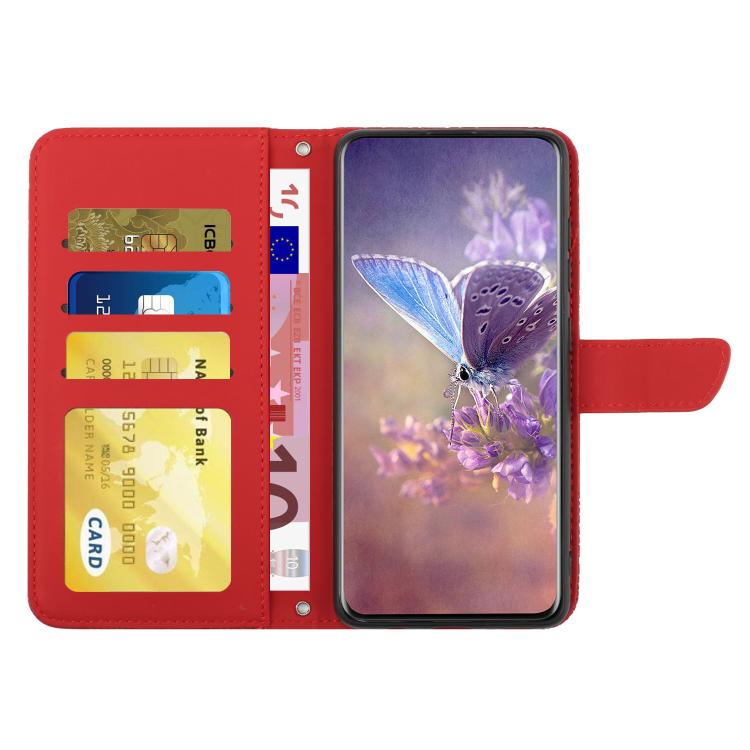 For Tecno Spark 40 Pro+ 4G Skin Feel Butterfly Embossed Flip Leather Phone Case(Red)