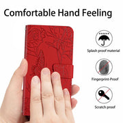 For Tecno Spark 40 Pro+ 4G Skin Feel Butterfly Embossed Flip Leather Phone Case(Red)