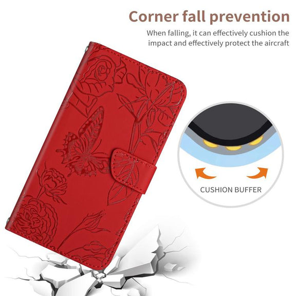For Tecno Spark 40 Pro+ 4G Skin Feel Butterfly Embossed Flip Leather Phone Case(Red)