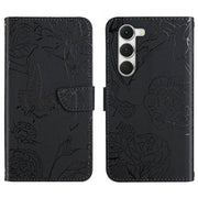 For Tecno Spark 40 Pro 4G Skin Feel Butterfly Embossed Flip Leather Phone Case(Black)