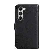 For Tecno Spark 40 Pro 4G Skin Feel Butterfly Embossed Flip Leather Phone Case(Black)