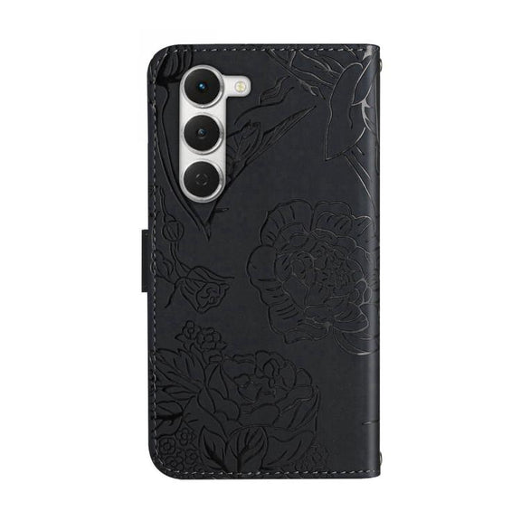 For Tecno Spark 40 Pro 4G Skin Feel Butterfly Embossed Flip Leather Phone Case(Black)