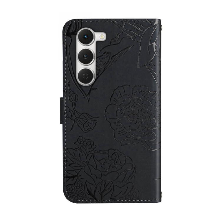 For Tecno Spark 40 Pro 4G Skin Feel Butterfly Embossed Flip Leather Phone Case(Black)