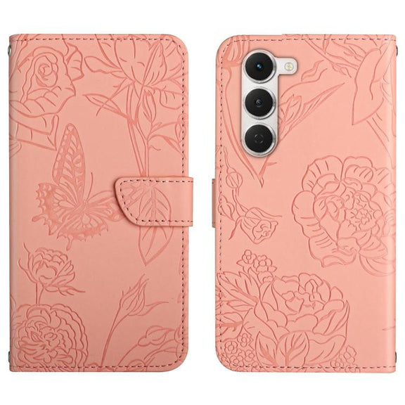For Tecno Spark 40 Pro 4G Skin Feel Butterfly Embossed Flip Leather Phone Case(Pink)
