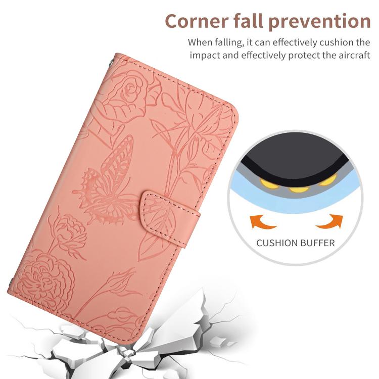 For Tecno Spark 40 Pro 4G Skin Feel Butterfly Embossed Flip Leather Phone Case(Pink)