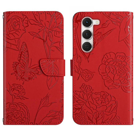 For Tecno Spark 40 Pro 4G Skin Feel Butterfly Embossed Flip Leather Phone Case(Red)