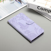 For Tecno Spark 40 4G Skin Feel Butterfly Embossed Flip Leather Phone Case(Purple)