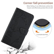 For Tecno Spark 40 4G Skin Feel Butterfly Embossed Flip Leather Phone Case(Black)