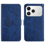 For Tecno Spark 40 4G Skin Feel Butterfly Embossed Flip Leather Phone Case(Blue)