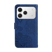 For Tecno Spark 40 4G Skin Feel Butterfly Embossed Flip Leather Phone Case(Blue)