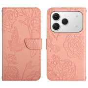 For Tecno Spark 40 4G Skin Feel Butterfly Embossed Flip Leather Phone Case(Pink)