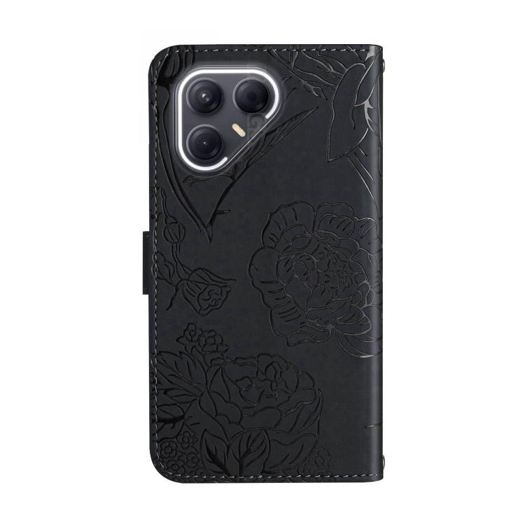 For Tecno Pova 7 Ultra 5G Skin Feel Butterfly Embossed Flip Leather Phone Case(Black)