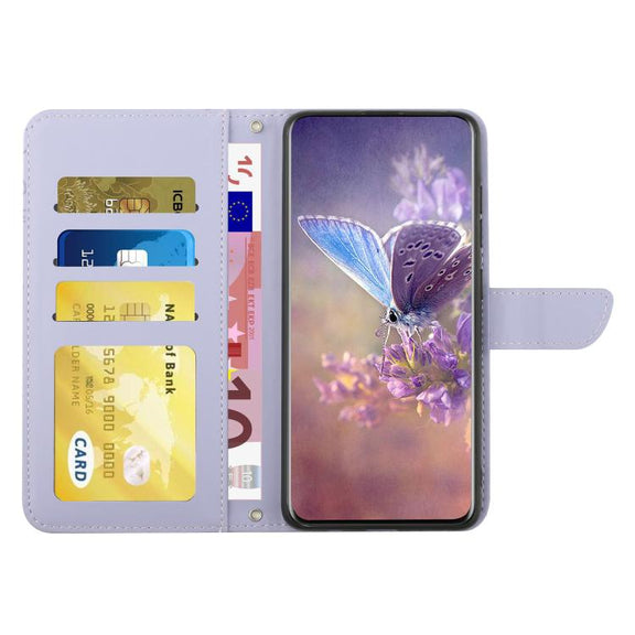 For Tecno Pova 7 4G Skin Feel Butterfly Embossed Flip Leather Phone Case(Purple)