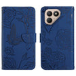 For Tecno Pova 7 4G Skin Feel Butterfly Embossed Flip Leather Phone Case(Blue) - free shipping - PMC TechLife - Order now!