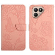 For Tecno Pova 7 4G Skin Feel Butterfly Embossed Flip Leather Phone Case(Pink) - free shipping - PMC TechLife - Order now!