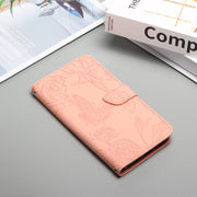 For Tecno Pova 7 4G Skin Feel Butterfly Embossed Flip Leather Phone Case(Pink)