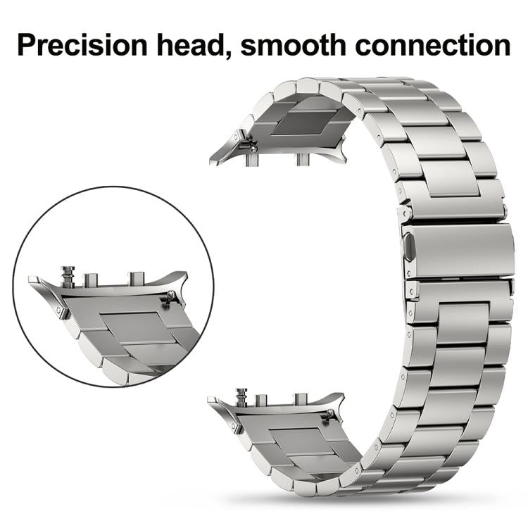 For Huawei Watch D2 Three Beads Stainless Steel Watch Band(Silver)