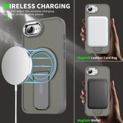 For iPhone 16e Acrylic Hybrid TPU MagSafe Holder Phone Case(Dark Night Purple)