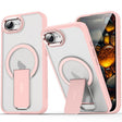 For iPhone 16e Acrylic Hybrid TPU MagSafe Holder Phone Case(Pink) - iPhone 16e Cases by PMC TechLife | Online Shopping South Africa | PMC TechLife | Buy Now Pay Later Mobicred