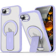 For iPhone 16e Acrylic Hybrid TPU MagSafe Holder Phone Case(Lavender Purple) - iPhone 16e Cases by PMC TechLife | Online Shopping South Africa | PMC TechLife | Buy Now Pay Later Mobicred