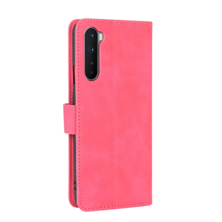 For OnePlus Nord Solid Color Skin Feel Magnetic Buckle Horizontal Flip Calf Texture PU Leather Case with Holder & Card Slots & Wallet(Rose Red)