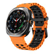 For Samsung Galaxy Watch Ultra 47mm / Ultra 2025 Kalebol Ocean Two-tone Silicone Strap(Orange Black) - free shipping - PMC TechLife - Order now!