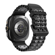 For Samsung Galaxy Watch Ultra 47mm / Ultra 2025 Kalebol Ocean Two-tone Silicone Strap(Black Grey)