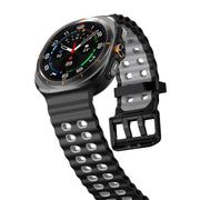For Samsung Galaxy Watch Ultra 47mm / Ultra 2025 Kalebol Ocean Two-tone Silicone Strap(Black Grey)