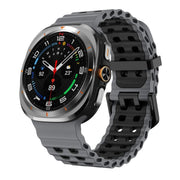 For Samsung Galaxy Watch Ultra 47mm / Ultra 2025 Kalebol Ocean Two-tone Silicone Strap(Coal Black)