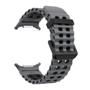 For Samsung Galaxy Watch Ultra 47mm / Ultra 2025 Kalebol Ocean Two-tone Silicone Strap(Coal Black)