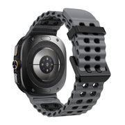For Samsung Galaxy Watch Ultra 47mm / Ultra 2025 Kalebol Ocean Two-tone Silicone Strap(Coal Black)