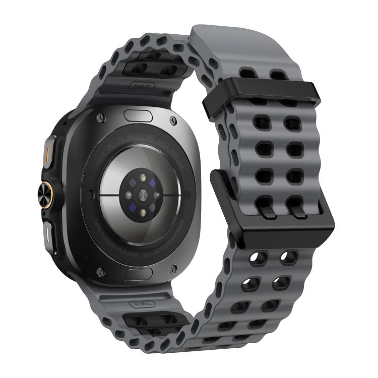 For Samsung Galaxy Watch Ultra 47mm / Ultra 2025 Kalebol Ocean Two-tone Silicone Strap(Coal Black)