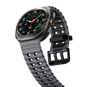 For Samsung Galaxy Watch Ultra 47mm / Ultra 2025 Kalebol Ocean Two-tone Silicone Strap(Coal Black)