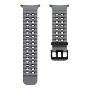 For Samsung Galaxy Watch Ultra 47mm / Ultra 2025 Kalebol Ocean Two-tone Silicone Strap(Coal Black)