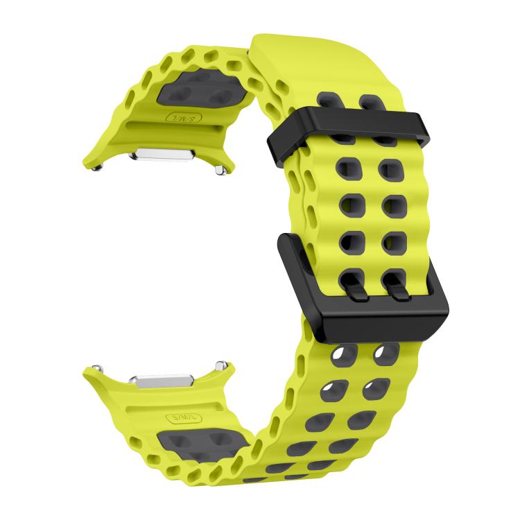 For Samsung Galaxy Watch Ultra 47mm / Ultra 2025 Kalebol Ocean Two-tone Silicone Strap(Lime Grey) - free shipping - PMC TechLife - Order now!