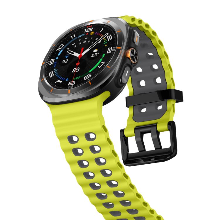 For Samsung Galaxy Watch Ultra 47mm / Ultra 2025 Kalebol Ocean Two-tone Silicone Strap(Lime Grey) - free shipping - PMC TechLife - Order now!