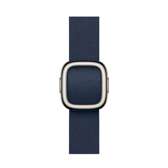 For Apple Watch 46mm / 49mm / 45mm / 44mm Modern Style Leather Watch Band(Dark Blue)