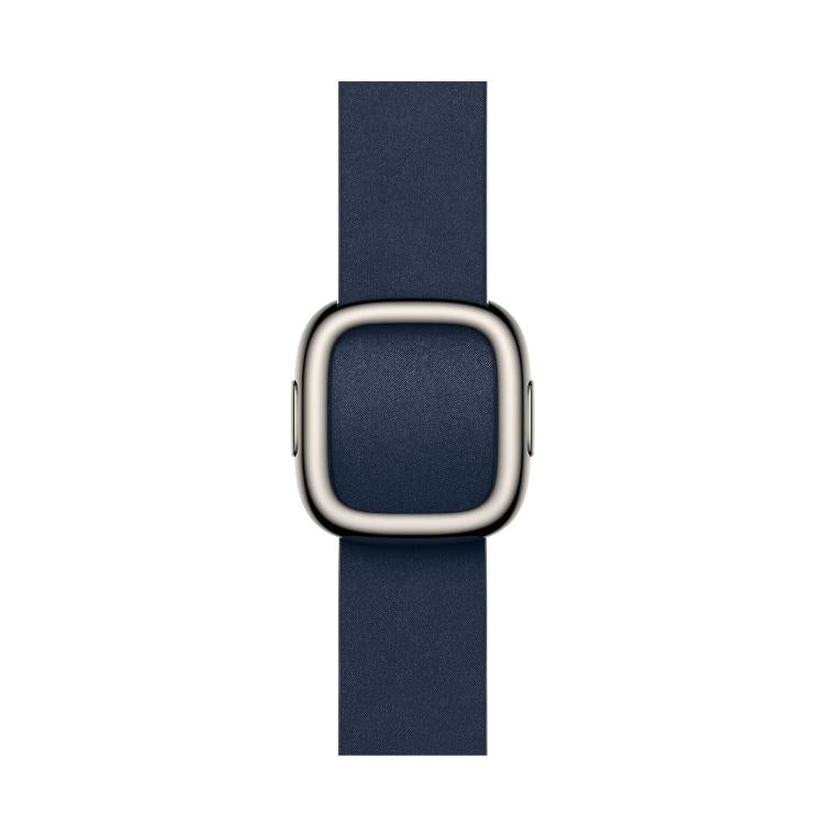 For Apple Watch 46mm / 49mm / 45mm / 44mm Modern Style Leather Watch Band(Dark Blue)