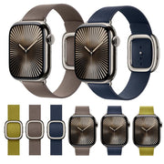 For Apple Watch 46mm / 49mm / 45mm / 44mm Modern Style Leather Watch Band(Dark Brown)