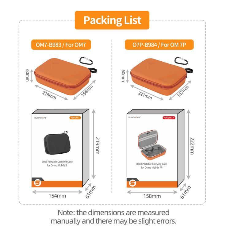 For DJI Osmo Mobile 7P Sunnylife Portable Carrying Case Mini Bag Handbag(Orange) - free shipping - PMC Jewellery - Order now!