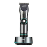 VGR V-256 5-gear Fine-tuning Digital Display USB Hair Clipper with Holder(Black)