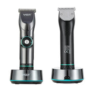 VGR V-256 5-gear Fine-tuning Digital Display USB Hair Clipper with Holder(Black)