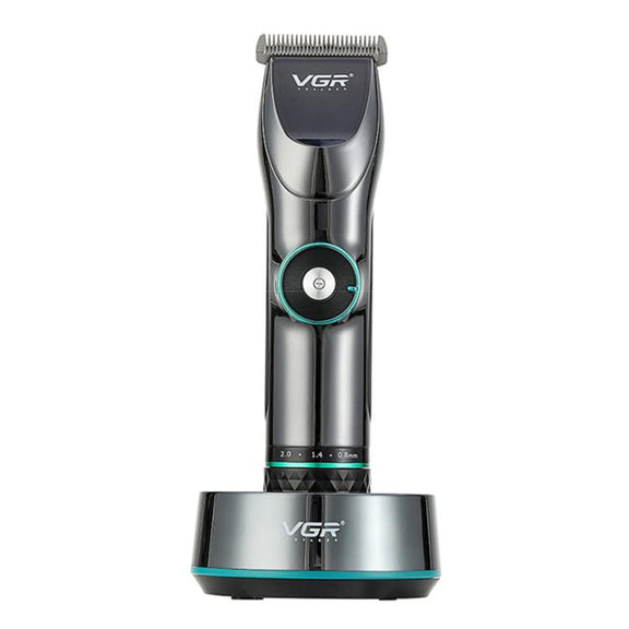 VGR V-256 5-gear Fine-tuning Digital Display USB Hair Clipper with Holder(Black)