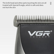 VGR V-256 5-gear Fine-tuning Digital Display USB Hair Clipper with Holder(Black)