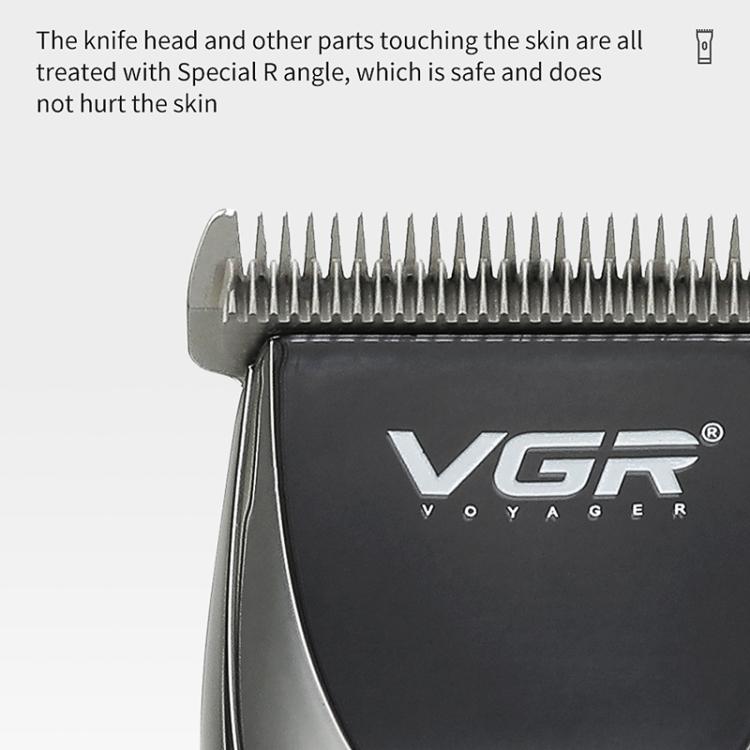 VGR V-256 5-gear Fine-tuning Digital Display USB Hair Clipper with Holder(Black)