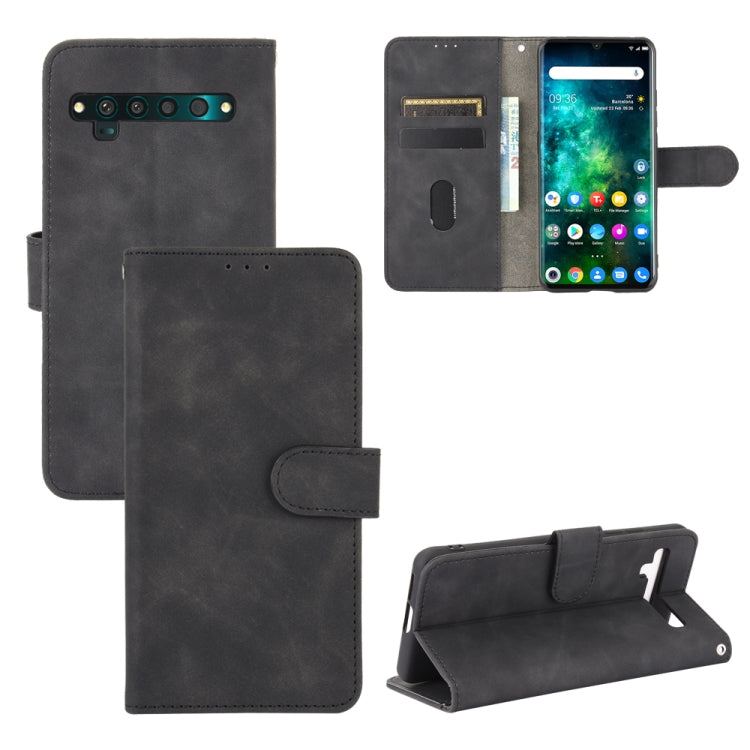 For TCL 10 Pro Solid Color Skin Feel Magnetic Buckle Horizontal Flip Calf Texture PU Leather Case with Holder & Card Slots & Wallet(Black) - More Brand by PMC TechLife | Online Shopping South Africa | PMC TechLife
